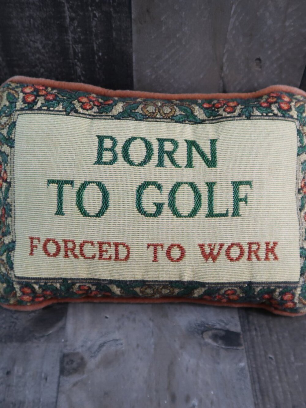 Born to Golf Forced to Work Tapestry Accent Pillow 7 by 10 Inches Decor Vintage